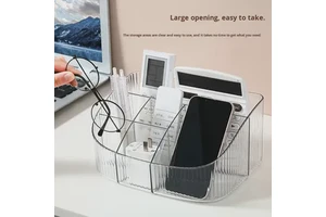 Modern Transparent PET Storage Box Cosmetic Organizer Desktop Lipstick Makeup Brush Skincare Pen Holder Storage Rack