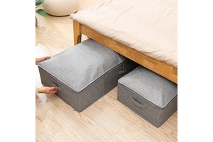 Fabric Washable Clothes Quilt Storage Bag Dustproof Bed Bottom Storage Box Collapsible Under Bed Organizer With Zipper