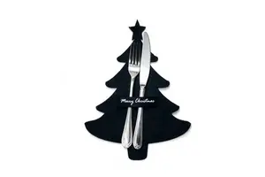 New Christmas Tree-Shaped Cotton Cutlery Storage with Reusable Durable Non-Toxic Design for Table Decoration
