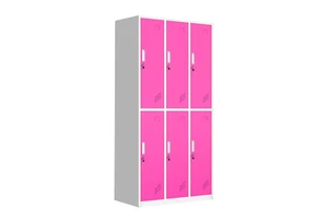 Metal Locker Wardrobe Bedroom 6 Doors Small Items Storage Cabinet Steel Clothes Cabinets With Key Lock For Gym School