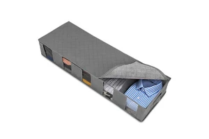 Under-the-Bed Storage Bins with Reinforced Handles Foldable Clothes Containers with PVC clear Window