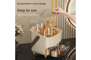 Modern Design High End Plastic Cosmetic Storage Box Large Capacity Lipstick Mask Skin Care Dust Proof Finishing Cosmetic Box
