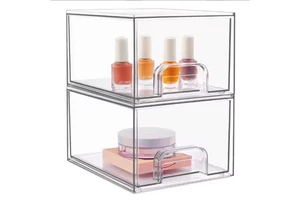 Transparent PET Cosmetic Storage Box Drawer Stackable Multifunctional Makeup Container Jewelry Lipstick Storage Box