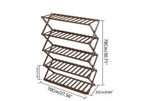 Custom Portable No Assembly Multi Tier Foldable Amazing Wooden Bamboo Stackable Shoe Racks For Home