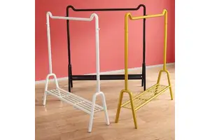 Modern Simple Metal Coat Hanger Stand Storage Coat Stand Portable Rack Home Living Room Hotel Space Saving Eco-Friendly Clothes