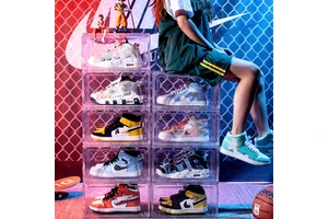 2026 Wholesale Plastic Competitive Price Foldable Shoe Organizer Storage Box Space-Saving Shoe Storage Organizer