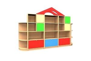 Factory Wholesale Kindergarten Preschool Daycare Furniture Kids Toy Book Organizer Wooden Storage Shelf Cabinet