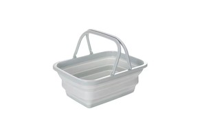 Collapsible Plastic Grocery Shopping Baskets Stackable Storage Containers with Handles