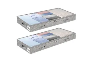 For Modern Minimalist Cotton Linen Under-Bed Storage Drawers Lightweight Transparent Lids Clothing Storage Containers Bed