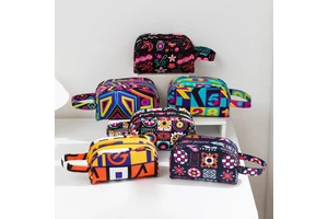 Custom Easy Carry Travel Multi-pocket Slot Storage Bag Zipper Closure Women Outdoor Brush Organizer Bag Portable Cosmetic Bag