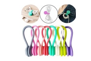 Silicone Magnetic Earphone Cord Winder Wire Cable Organizer Holder Magnet Headphones Winder Cables Storage Clips