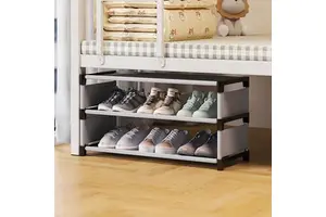 Customized 3-Layer under Bed Storage Rack Small Metal Shoe Cabinet for Dormitory Living Room Dustproof Shoe Organizer