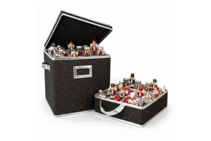 Square Large Capacity American Style Multifunction Christmas Storage Box Bin Festive Season Home Storage Nutcrackers Christmas