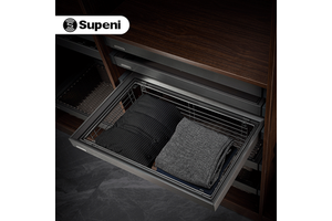 China Factory Supeni Soft Closing Pull Out Metal Wire Basket Storage Drawer Wardrobe Accessories Wire Basket