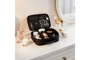 Custom Fashion Travel Organizer Water Resistant EVA Stone Makeup Cosmetic Cases Hard Shell Zipper Soft Handle Foldable Portable