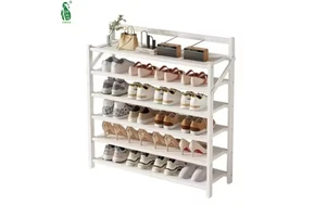 Modern Portable Bamboo Shoe Rack Organizer Foldable Eco-Friendly Space-Saving Home Furniture Shelf Entryway Closet Living Room 6