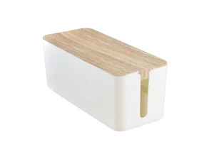 Management Box Manager Box Power Cord Socket Wire Storage Case Desktop Accessory Desk Data Bamboo Cable Organizer