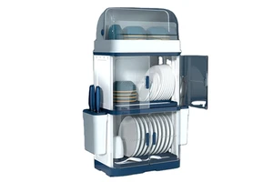 Environmentally Friendly and Dustproof Multi-layer Kitchen Storage Cabinet Foldable Household Tableware Storage Artifact