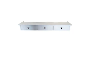 Floating Wall Shelf with 3 Drawers, Hallway Storage Shelf, 80 X 15 X 10 Cm, White