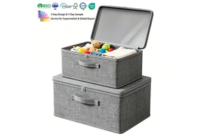 Foldable Cationic Fabric Bed Sheet Organizer Storage Bins Organizer Cationic Fabric Closet Storage For Bedding Organizer