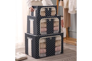 Large Capacity Oxford Cloth Storage Bag Clothing Organizer of Wardrobe Waterproof Foldable Storage Box with Double Zipper