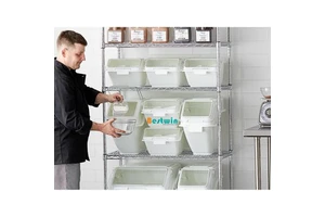 Plastic Desktop Sugar Flour Cereal Utility Food Storage Container Shelf Ingredient Bin With Scoop