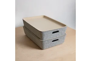 Home Closet Small Spaces Aesthetic Custom Premium Lidded Felt Fabric Stackable Storage Box Organizer Bin