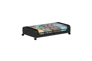 Under Bed Storage Containers with Wheels Clear Lids Square Metal 20-30L Capacity Space Saving Design