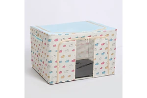 Portable Clothing Organizer Storage Bag Clothes Storage Box With Clear Window Frame Foldable Storage Box