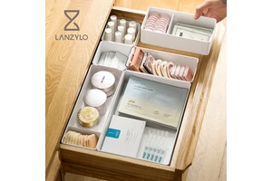 LANZYLO ODM Modern Plastic ABS Drawer Compartment Storage Boxes with Sorting and Cabinet Partition for Cosmetic and Tableware