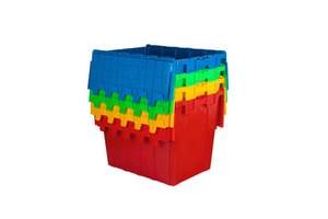 Heavy Duty Plastic Stackable Crate Storage Moving Transport Logistic Turnover Industrial Crate Storage Box With Lid