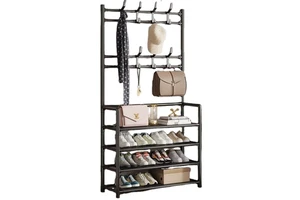 Simple Metal Iron Shoe Rack Multi-Layer Hanging Clothes Rack for Home Use for Kitchen Bathroom & Garage