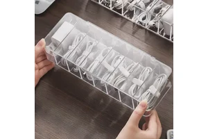 Power Cord Storage Box Cable Management Cable Storage Box Transparent Data Cable Storage Box