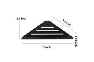 High Quality Modern Hotel Corner Shelf Matt Black Stainless Steel 304 Waterproof Wall Mounted Storage Rack for