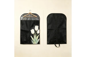 Wholesale Customized Non-woven Fashionable Garment Bag with Zippers and Clear Window Dustproof for Coat Storage