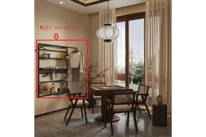 YOUPON Luxury Modern Design Aluminium Alloy Adjustable Large Capacity Wall Mounted Multi-Tier Coat Hooks Shelf Living Room