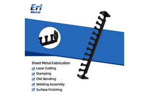 ERI Brand OEM Black Powder Coated Laser Cut Punched Bent Formed Server Rack Cable Manager Finger Bar