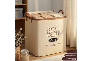 Large-capacity Quilt Clothing Storage Bag Box Zippered Closure Foldable Design Beige Bear Oxford Zipper Moving Packing Organizer