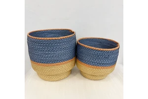 Customizable Color Circular Woven Storage Basket Home Organization Tool with European Design Style Paper Rope Woven Basket