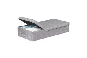 Skymoving New Wholesale Non-woven Fabric Storage Organizer Clothing Box Storage With Lid Collapsible Under Bed Storage Container
