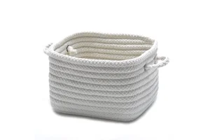 DreamCraft Fabric Decorative Woven Storage Bin Organizer Basket