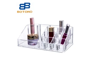 Clear Acrylic Multi-Compartment Makeup Organizer, PS Cosmetic Storage Box for Vanity Bathroom