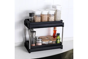 Organizers and Storage Cabinet Organizers and Storage Pull Out Drawers 2 Hooks Black