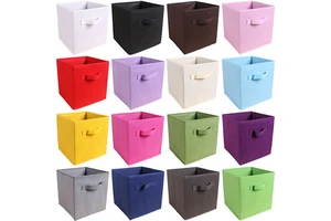 27*27CM Square Basics Collapsible Fabric Storage Cubes Organizer with Handles Closet Fabric Snacks Toy Without Cover Clothes Box