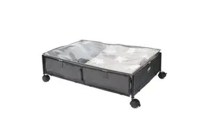 Under Bed Storage With Wheels - Rolling Underbed Storage Containers With Lid Metal Under Bed Shoe Storage Organizer