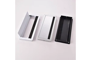 Black Silver 300mm *120mm Office Furniture Hardware Rectangular Aluminum Alloy Soft Closing Cable Wire Management Box