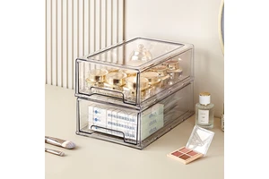 Chenyi Stackable Beauty Product Storage Container Multi-size Acrylic Makeup Storage Box Clear Plastic Cosmetic Organizer Box