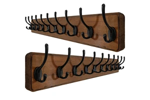 Rectangular Wall Mounted Wooden Wall Hooks & Coat Racks