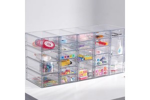 Transparent Stackable Plastic Storage Drawers Bathroom Makeup Storage Box Dressers Sinks Kitchen Cabinets