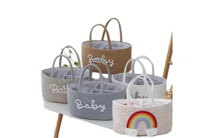 Wholesale Modern Eco-Friendly Cotton Rope Woven Storage Basket Detachable Dry/Wet Separation Inner Baskets Multi-Purpose